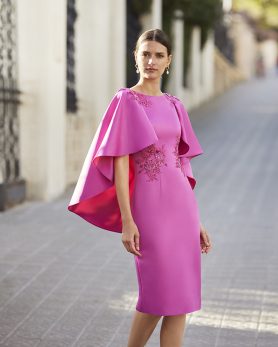 STUNNING DRESS WITH ATTACHED CAPE - 5G1F3_1